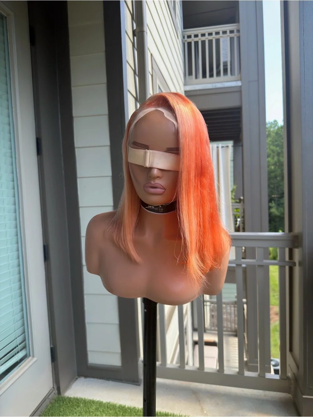 Orange Straight 14in 13x4 Lace Front Wig - Vibrant Orange Women's Human Hair